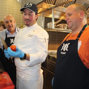 Cooking with the hotel manager and tomatoes