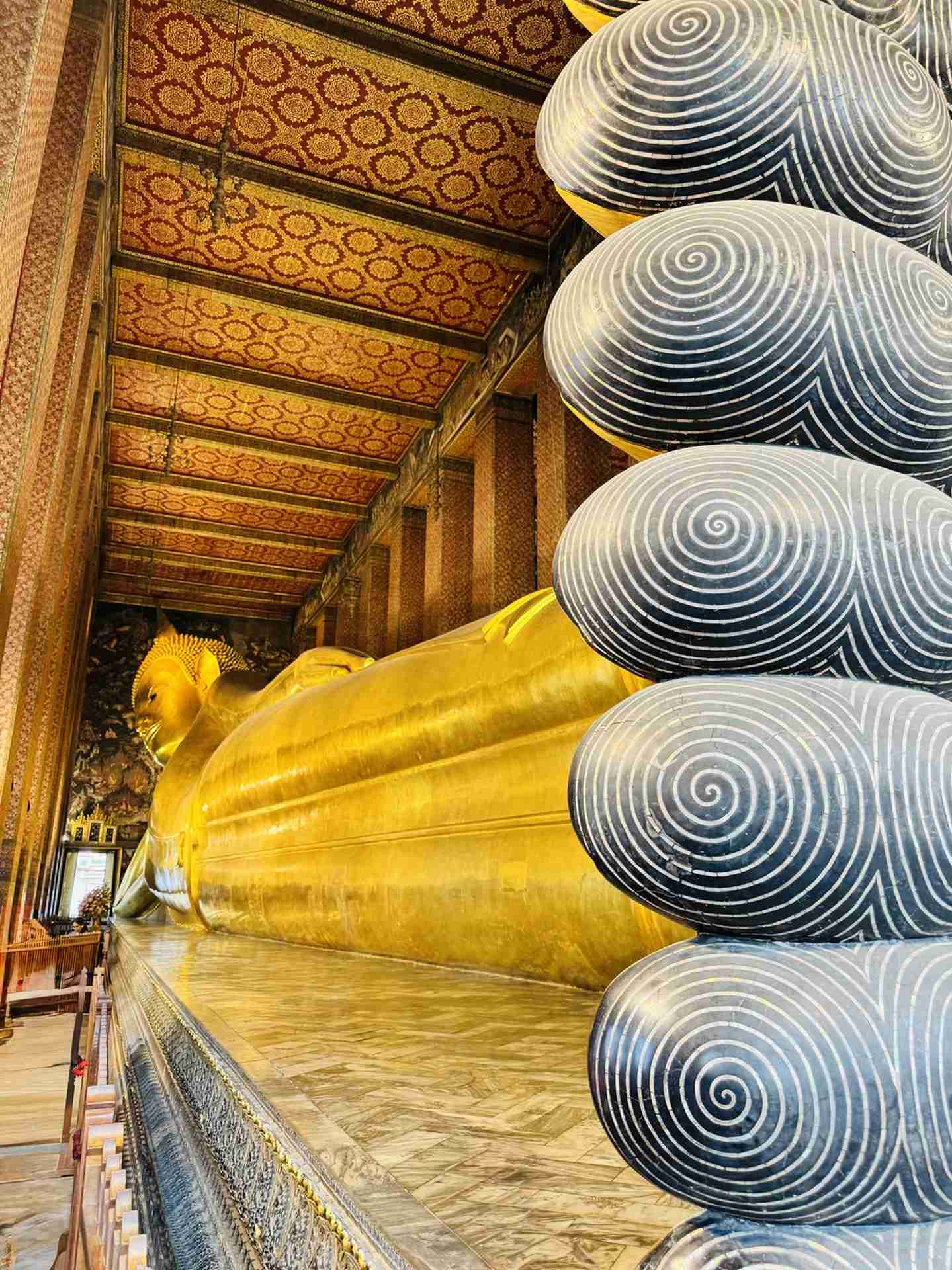 The reclining buddha is 46 metres long
