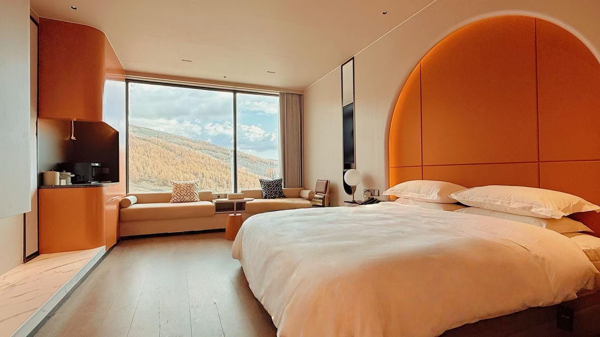 Room with a view of the ski lift