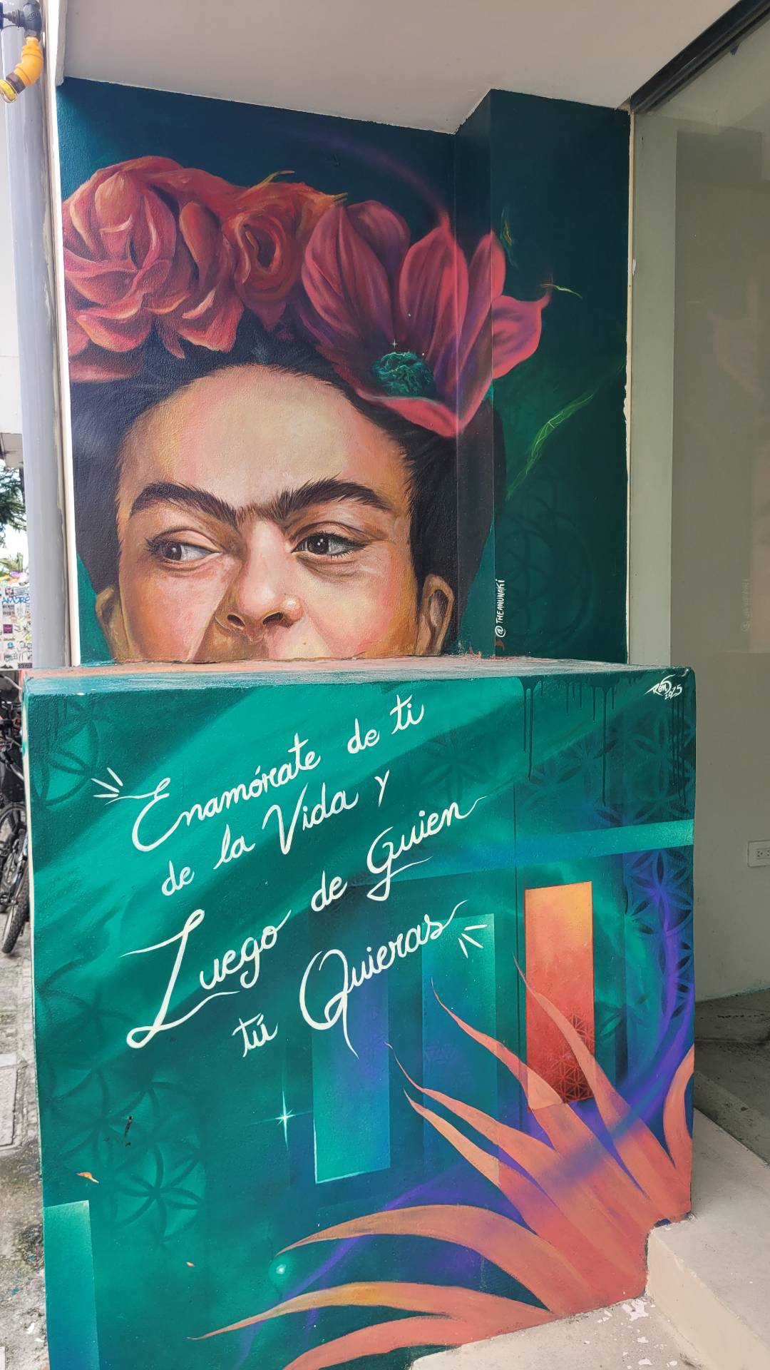 streetart playa del carmen frida kahlo